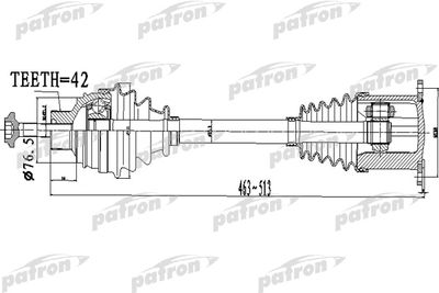 PATRON PDS0478 Полуось в сборе  для AUDI A5 (Ауди А5)