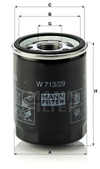 Масляный фильтр MANN-FILTER W 713/29 для JAGUAR S-TYPE