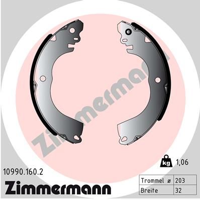 Bromsbackar, sats ZIMMERMANN 10990.160.2