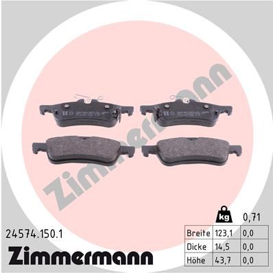 ZIMMERMANN Bremsbelagsatz, Scheibenbremse (24574.150.1)