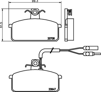 Комплект тормозных колодок, дисковый тормоз MINTEX MDB1276 для SEAT MALAGA