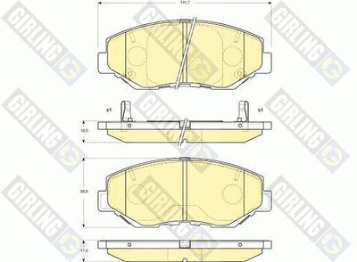 Комплект тормозных колодок, дисковый тормоз GIRLING 6133259 для HONDA ELEMENT