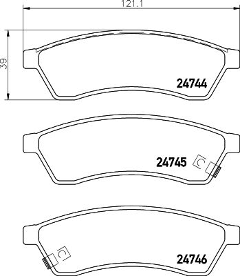 Комплект тормозных колодок, дисковый тормоз BREMBO P 10 060 для CHEVROLET (SGM) EPICA
