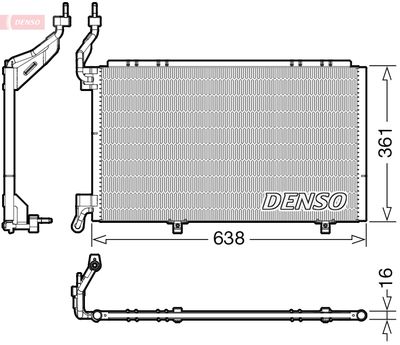 Конденсатор, кондиционер DENSO DCN10039 для FORD FIESTA
