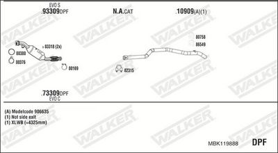 SISTEM DE ESAPAMENT WALKER MBK119888