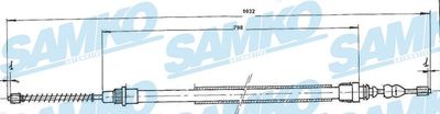 Тросик, cтояночный тормоз SAMKO C0660B для RENAULT 20