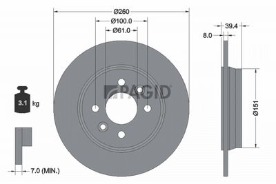 Tarcza hamulcowa PAGID 56476NC