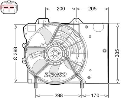 Вентилятор, охлаждение двигателя DENSO DER21024 для PEUGEOT 301