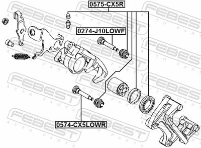 Направляющий болт, корпус скобы тормоза 0574-CX5LOWR