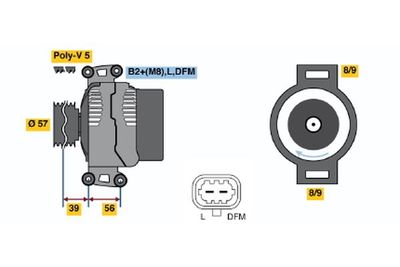 Генератор BOSCH 0 124 425 019 для OPEL ASTRA