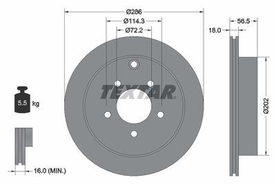 Тормозной диск TEXTAR 92130100 для MAZDA MPV