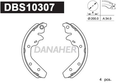 Комплект тормозных колодок DANAHER DBS10307 для CHRYSLER ES