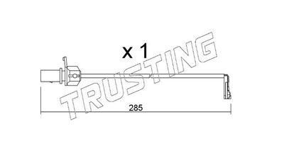 Výstražný kontakt, opotřebení obložení TRUSTING SU.345