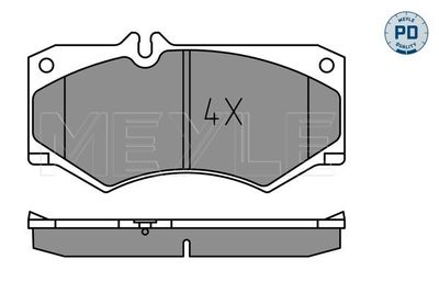 Комплект тормозных колодок, дисковый тормоз MEYLE 025 207 8418/PD для MERCEDES-BENZ MB