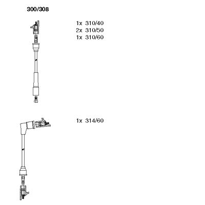 Комплект проводов зажигания BREMI 300/308 для SEAT 600