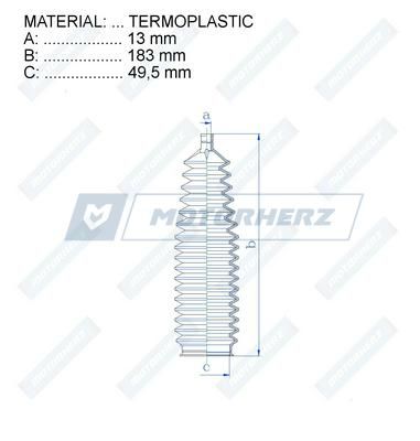 MOTORHERZ RDZ0055MG Пыльник рулевой рейки  для OPEL MERIVA A вэн (X03) 1.6 16V (E75)