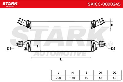 интеркулер (охладител за въздуха на турбината) STARK SKICC-0890245