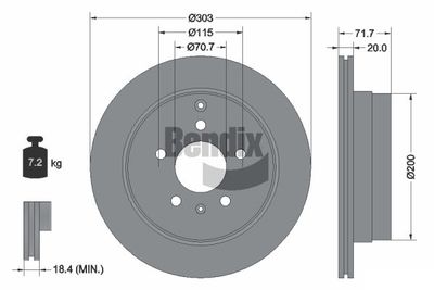 BENDIX Braking BDS1291 Тормозные диски  для CHEVROLET  (Шевроле Каптива)
