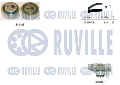 Водяной насос + комплект зубчатого ремня RUVILLE 5502241 для CITROËN EVASION