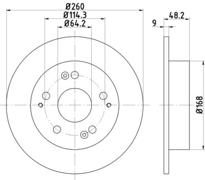Тормозной диск MINTEX MDC2508 для HONDA NSX