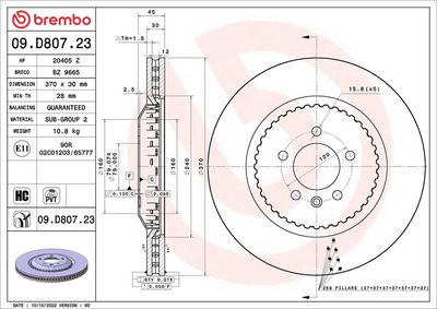 BREMSSCHEIBE BREMBO 09D80723