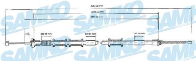 Тросик, cтояночный тормоз SAMKO C1321B для FIAT DOBLO