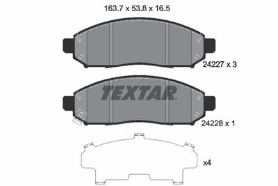 Комплект тормозных колодок, дисковый тормоз TEXTAR 2422701 для NISSAN XTERRA