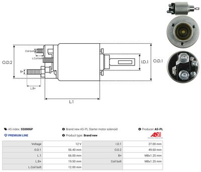 SOLENOID ELECTROMOTOR AS-PL SS0006P 3