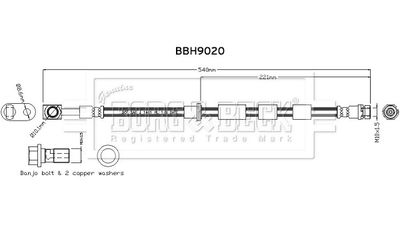 Brake Hose Borg & Beck BBH9020