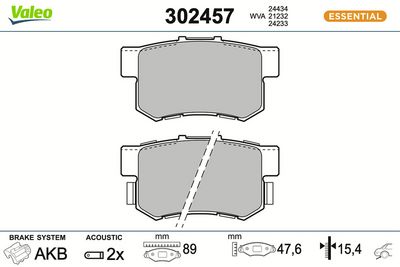 комплект спирачно феродо, дискови спирачки VALEO