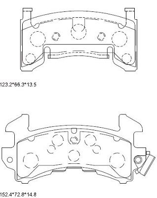 Комплект тормозных колодок, дисковый тормоз ASIMCO KD6766 для CHEVROLET S10