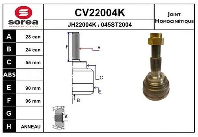 EAI Homokineet reparatie set, aandrijfas (CV22004K)