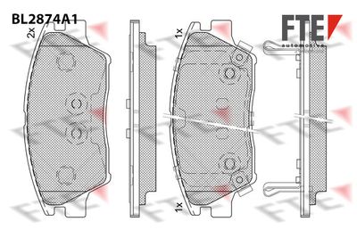 Комплект тормозных колодок, дисковый тормоз FTE BL2874A1 для SSANGYONG XLV