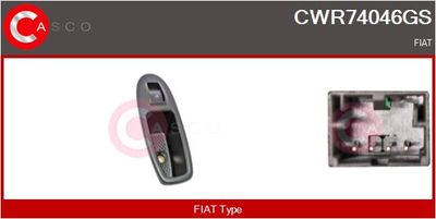 Выключатель, стеклолодъемник CASCO CWR74046GS для FIAT 500L