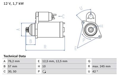 Startmotor BOSCH 0 986 020 320