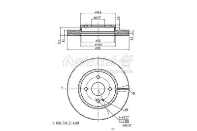 ASHUKI by Palidium M606-39 Тормозные диски  для MAZDA 2 (DE_, DH_) 1.3 MZR