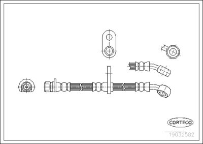 Тормозной шланг CORTECO 19032582 для HONDA PRELUDE
