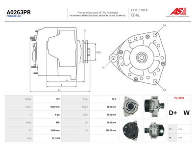 Laturi AS-PL A0263PR – MERCEDES-BENZ, DAF