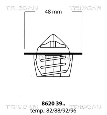 Термостат, охлаждающая жидкость TRISCAN 8620 3988 для OPEL GT