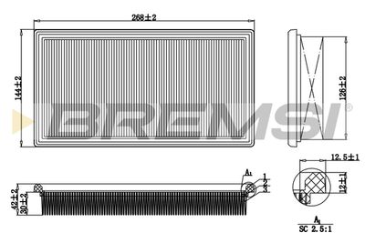 Воздушный фильтр BREMSI FA1688 для KIA RIO