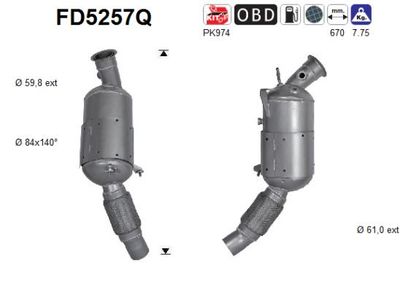 Filtr sadzy / filtr cząstek stałych, układ wydechowy AS 18308514481