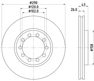 Тормозной диск DON PCD22222 для RENAULT MASCOTT