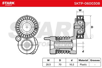 обтящна ролка, пистов ремък STARK SKTP-0600308