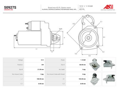 Štartér AS-PL AS S0927S