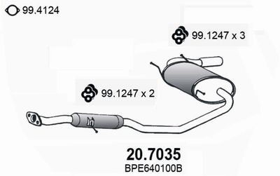 Глушитель выхлопных газов конечный ASSO 20.7035 для MAZDA MX-5