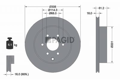 Tarcza hamulcowa PAGID 55964NC