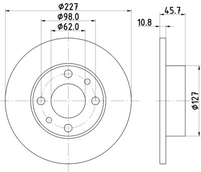 Тормозной диск HELLA 8DD 355 100-361 для FIAT 124