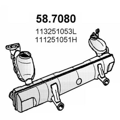 Глушитель выхлопных газов конечный ASSO 58.7080 для VW KARMANN