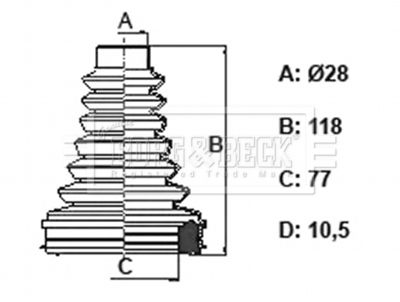 Bellow, drive shaft Borg & Beck BCB6319