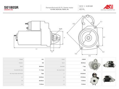Startér AS-PL S0180SR